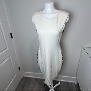 Bailey 44 Elegant White and Black Striped Women's Dress